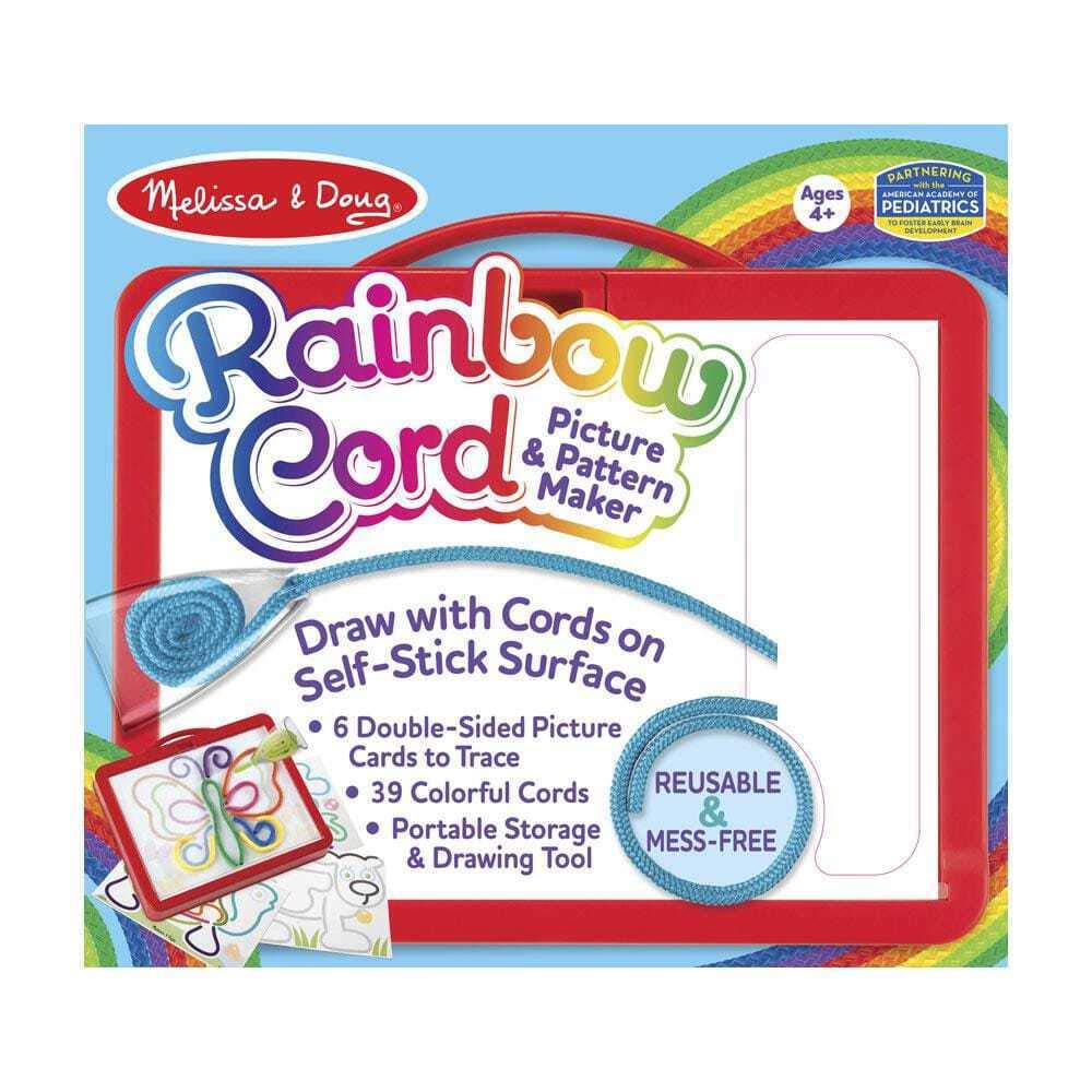 Melissa and Doug rainbow cord picture setup shows portable, mess-free tracing for kids