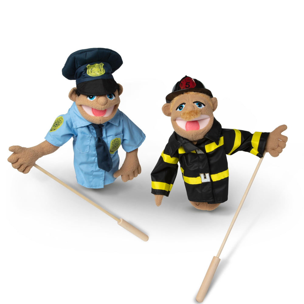 Melissa & Doug Rescue Puppet detachable wooden rod supports left- and right-handed play.