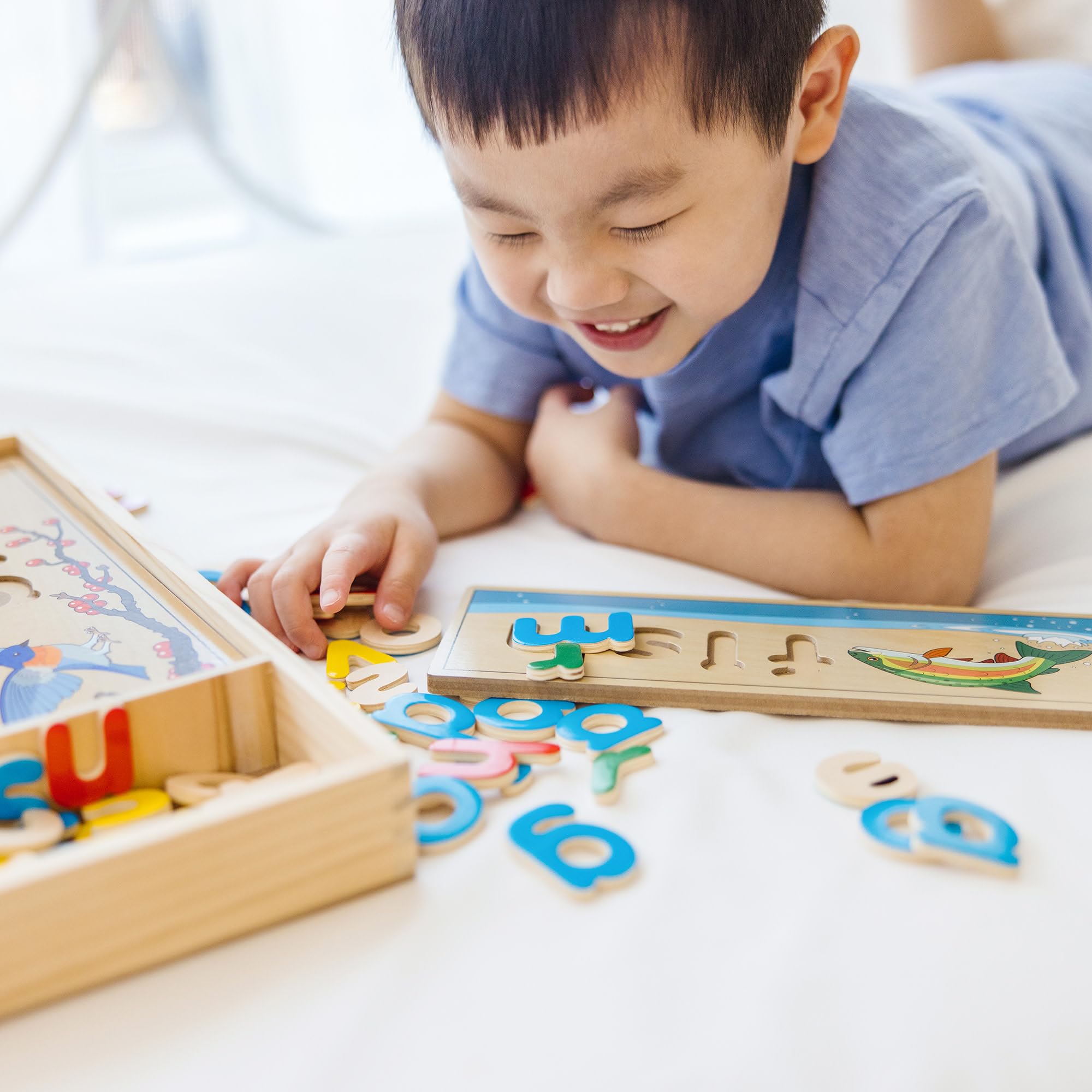Melissa & Doug See & Spell kit with 64 letters enables word-building practice