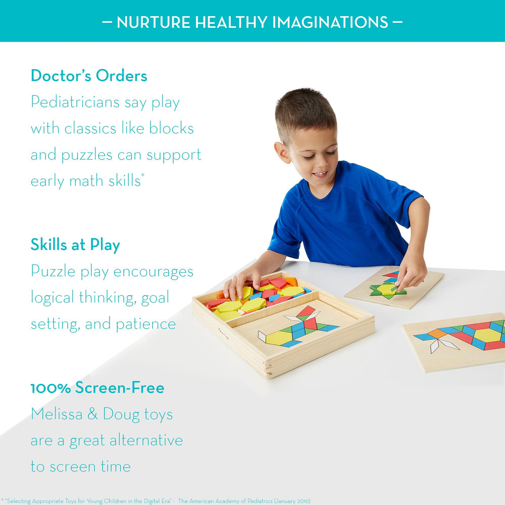 Melissa & Doug storage box keeps pattern blocks organized on the go