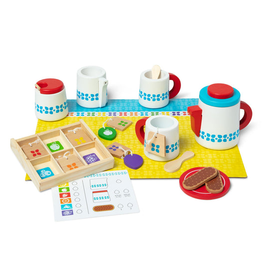 Melissa and Doug tea set teapot with lid for imaginative pretend tea party
