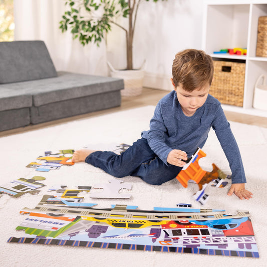 Melissa and Doug Traffic Jam taxi focuses on word association and storytelling