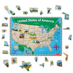 Melissa & Doug USA Map colorful states and outlines invite locating locations on a map.