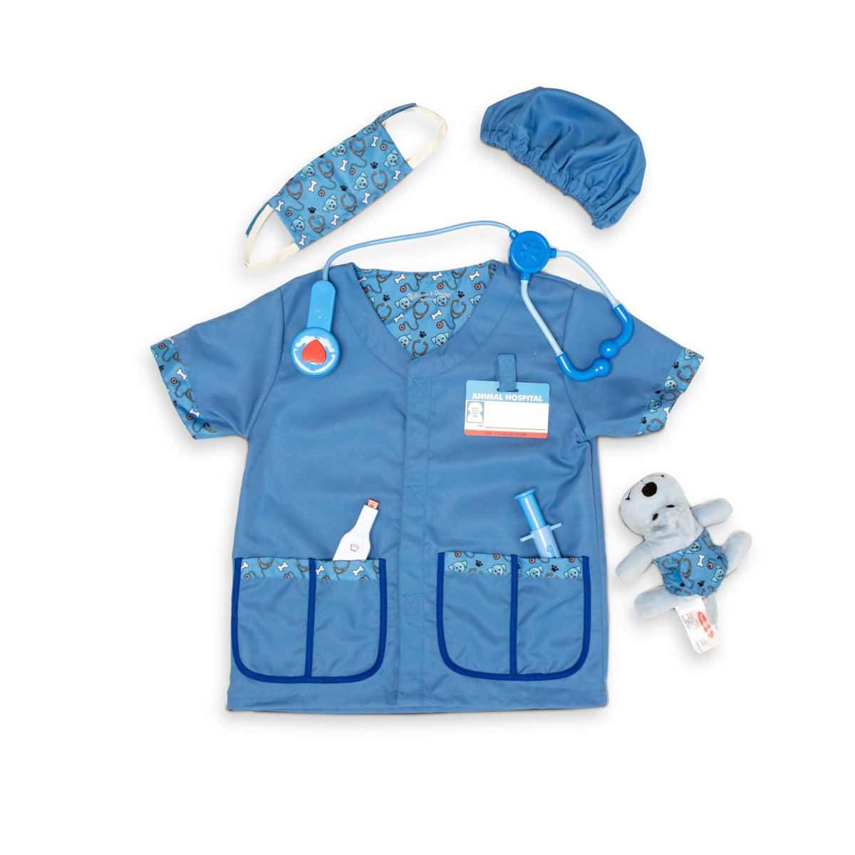 Melissa & Doug veterinarian costume blue jacket for imaginative pretend play