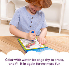 Child using Melissa & Doug pad in car demonstrating travel-friendly entertainment benefit