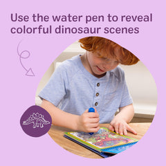 Melissa & Doug open pages revealing colorful dinosaur art for repeat play benefit