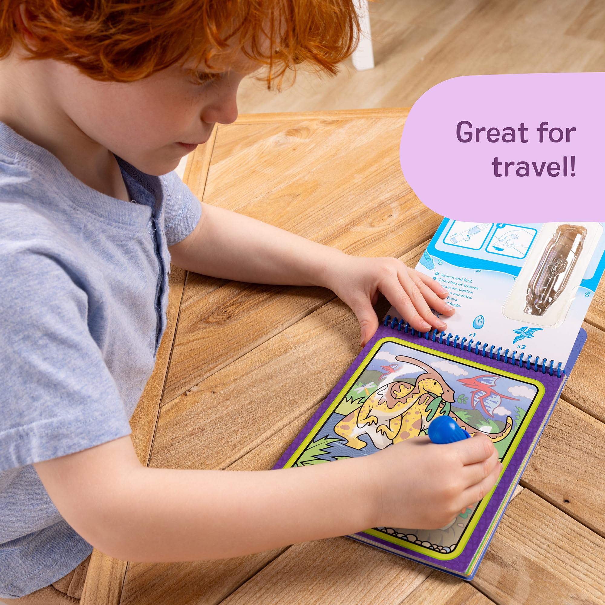 Spiral binding and pen slot in Melissa & Doug pad for tidy storage benefit