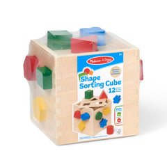 Durable Melissa & Doug wooden cube construction for lasting playtime.