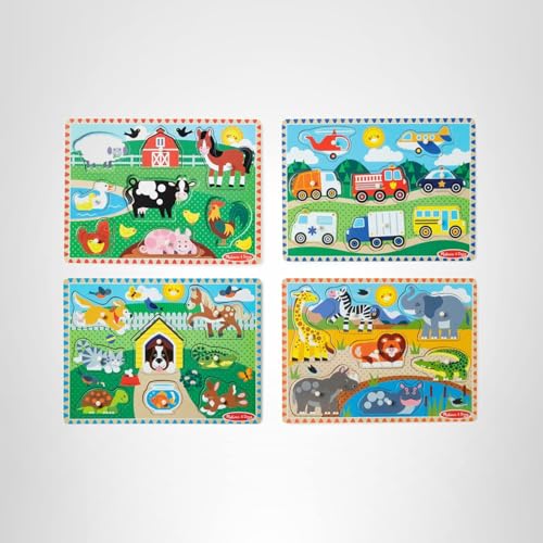 Bright Melissa & Doug puzzle illustrations encourage early learning through play