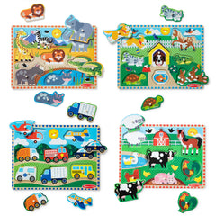 Melissa & Doug vehicles puzzle supports hand-eye coordination during classroom play