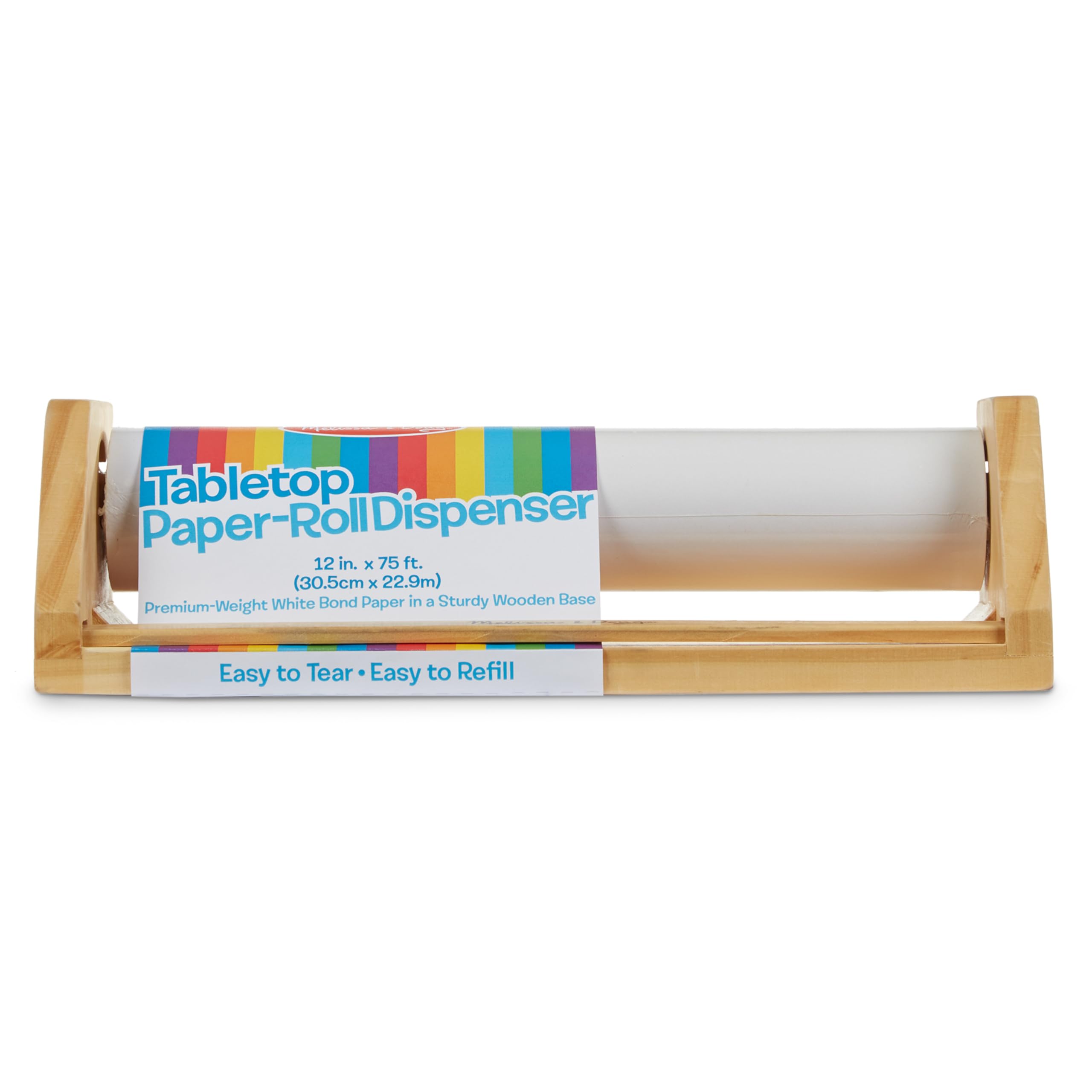 Melissa & Doug wooden tabletop paper dispenser ready for kids' art projects.