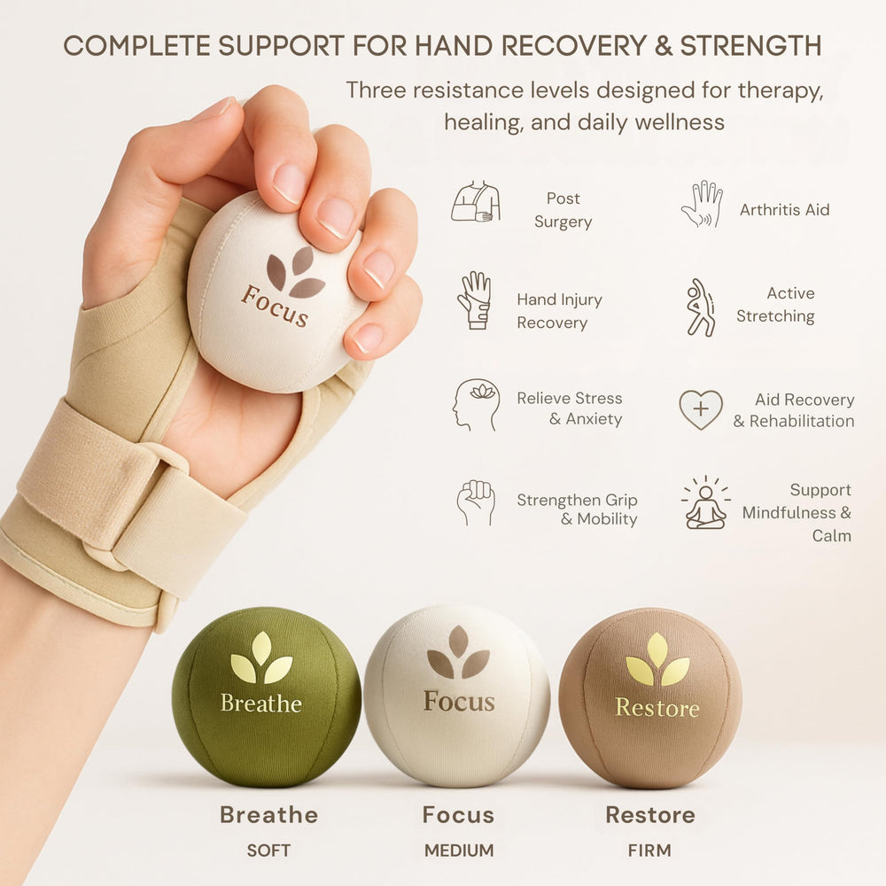 MellowMinds stress ball with firm texture offering sturdy grip during exercises