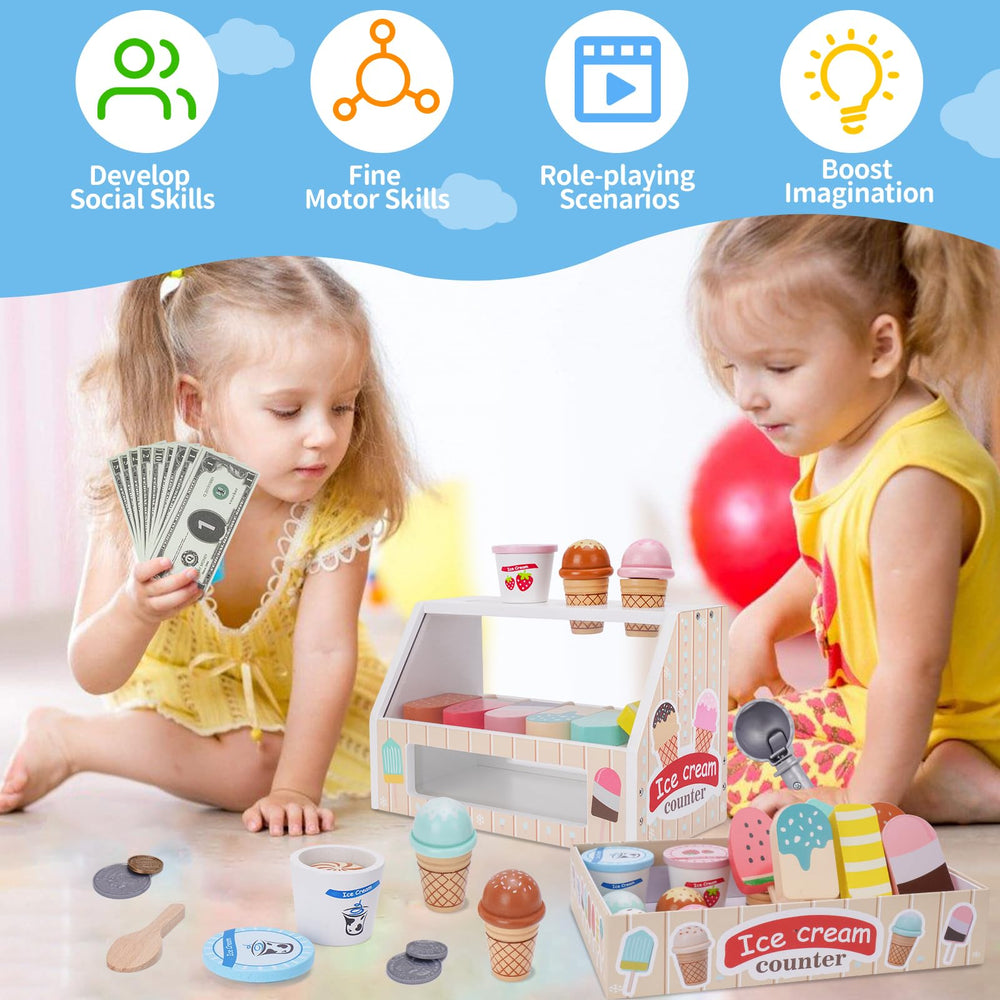 Colorful popsicles spark color recognition during Melofaver pretend play.