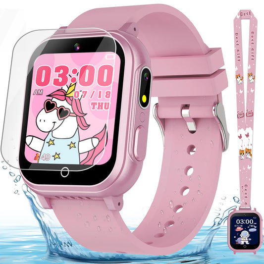 Melontti Kids Smart Watch pink front view showing child-friendly design