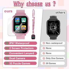 Melontti Kids Smart Watch pink games display highlights educational play