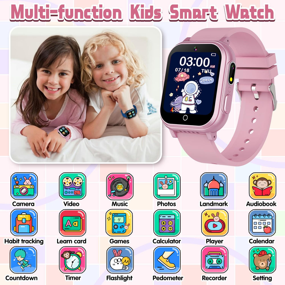Melontti Kids Smart Watch pink HD screen with clear visuals for games