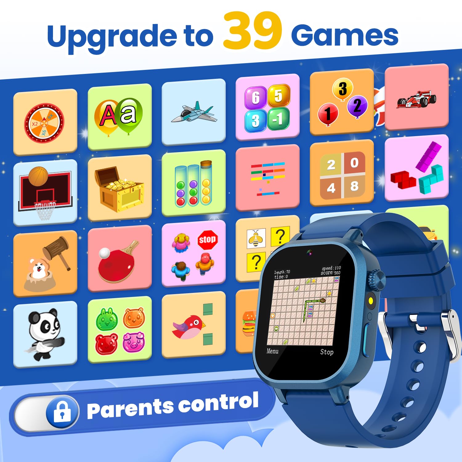 Melontti kids smartwatch video-player for on-the-go entertainment.
