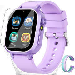 Melontti kids smartwatch purple front view for daily wear during sports and school