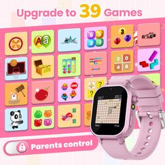 Melontti pink watch with easy-change straps for growing children.