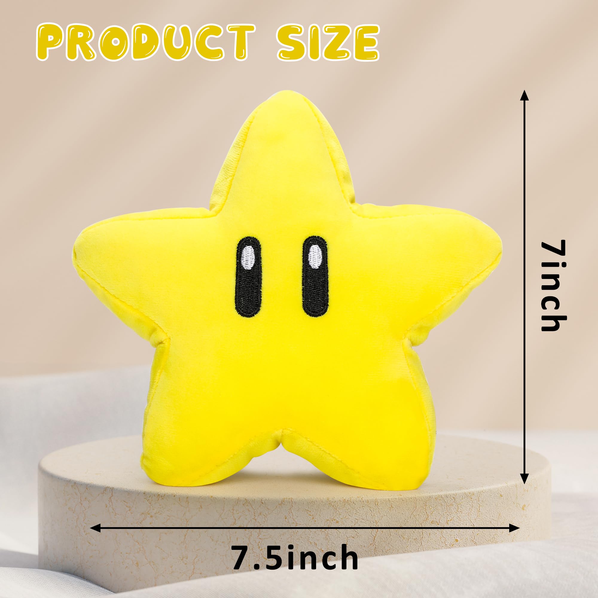 Memall Cute Star Plush full view highlights adorable design perfect for fans and gifting.