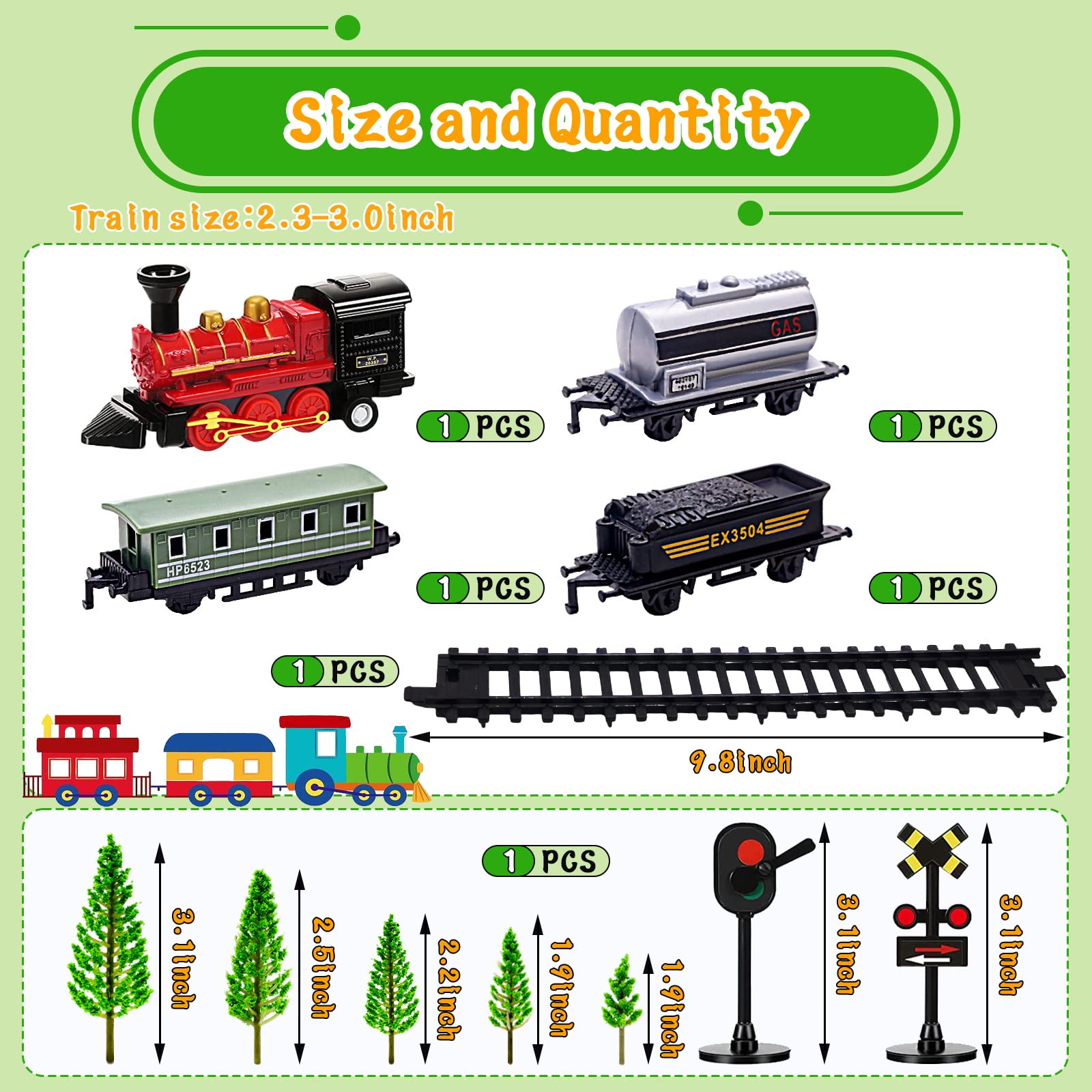 MEMOVAN miniature trains set adds playful charm to cupcakes and cookies.