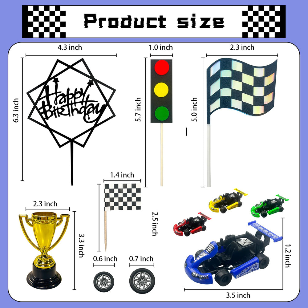 MEMOVAN racing car wheels four pieces to complete cake accessory set