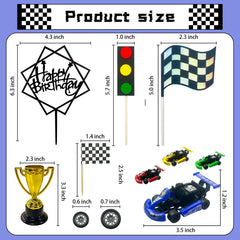 MEMOVAN racing car wheels four pieces to complete cake accessory set