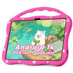 MengDash kids tablet 10.1-inch front view with bright display for learning and play.