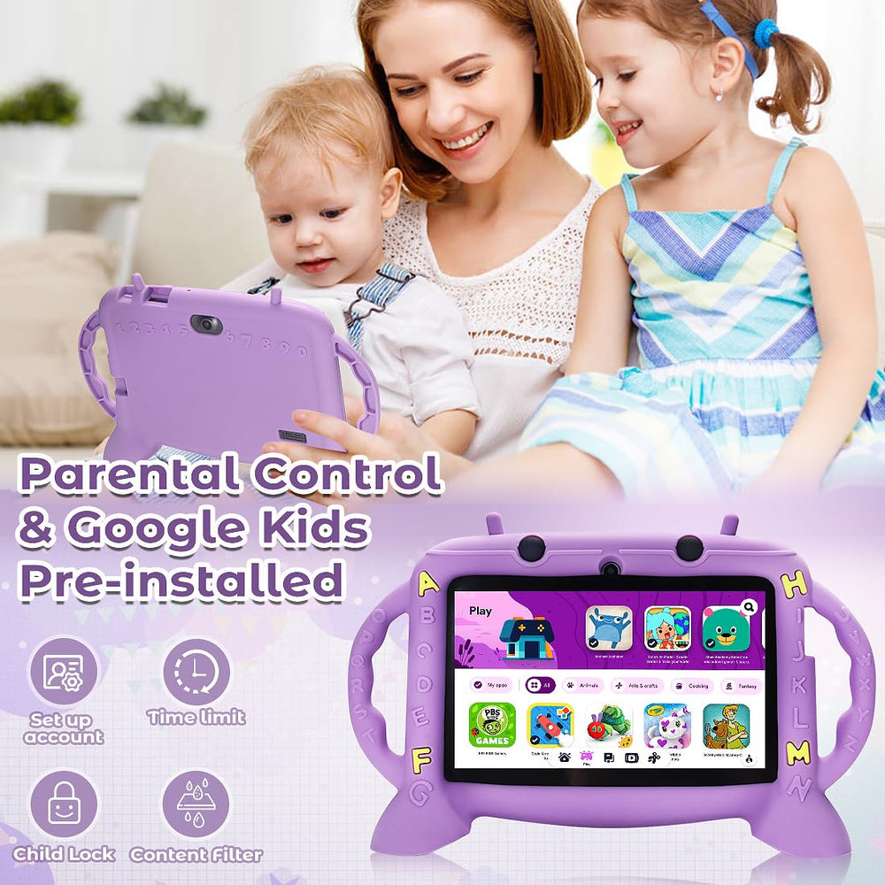 MengDash Kids Tablet with Android 11 and Google Play for safe app access.