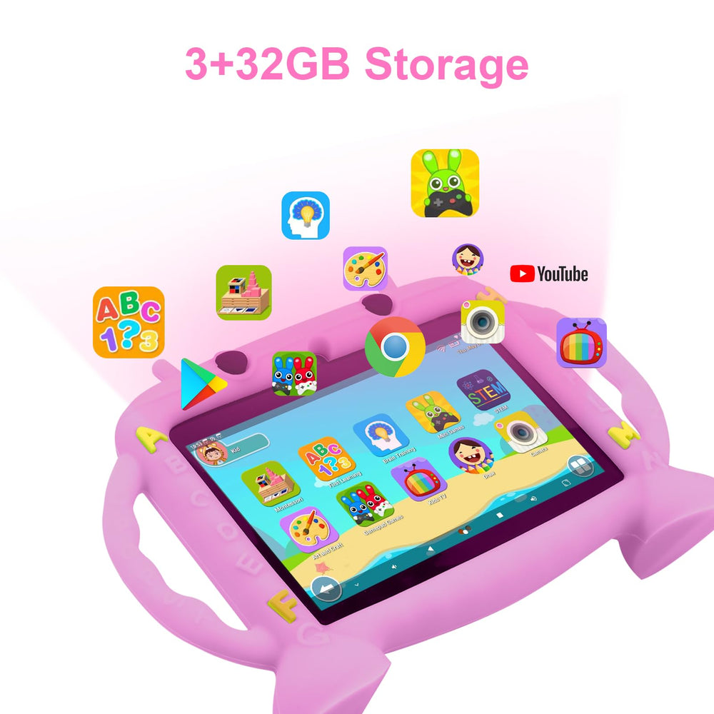 MengDash Kids Tablet in use demonstrating long battery life for playtime.