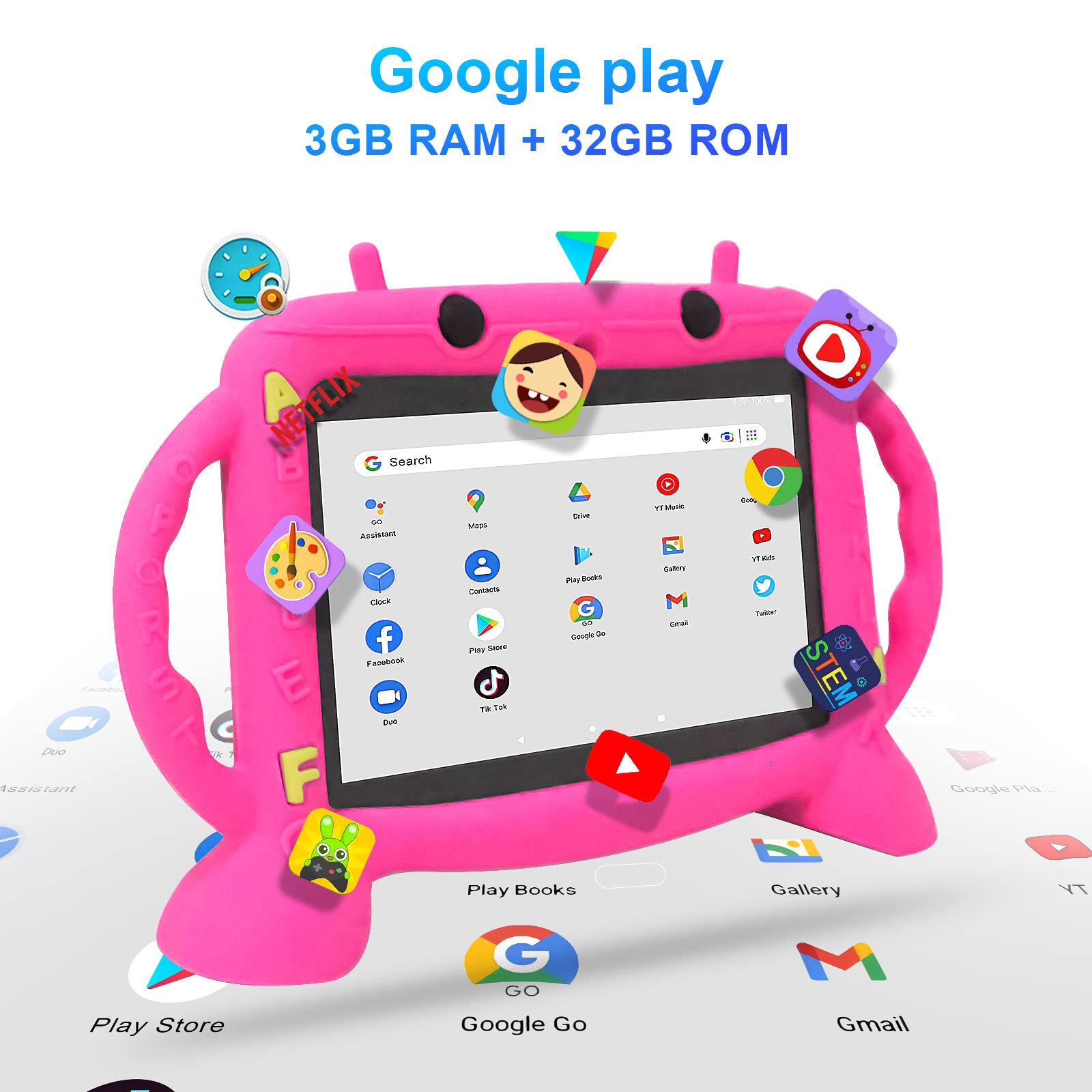 MengDash protective case on tablet, durable protection during playtime.