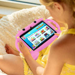 MengDash Kids Tablet protective cover with hanging option for car trips.