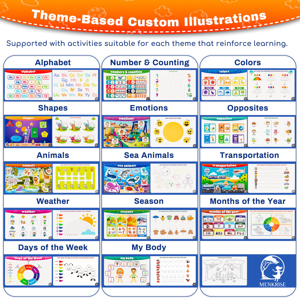 Guided sticker system in MENKRISE Busy Book supports hands-on problem solving