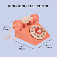 Safety-focused finishes on Mentari Ring Ring Telephone meet EN71 and ASTM standards.