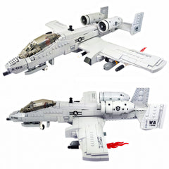 MEOA A10 Warthog plane front view shows sturdy bricks for an eye-catching display
