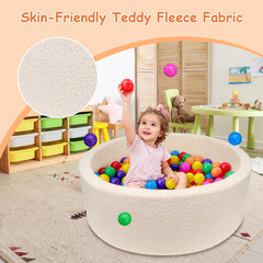 MEOGETY ball pit dimensions demo showing compact safety play space.