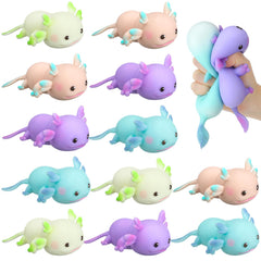 Meooeck axolotl toy multicolor pack for party favors and playful decor.