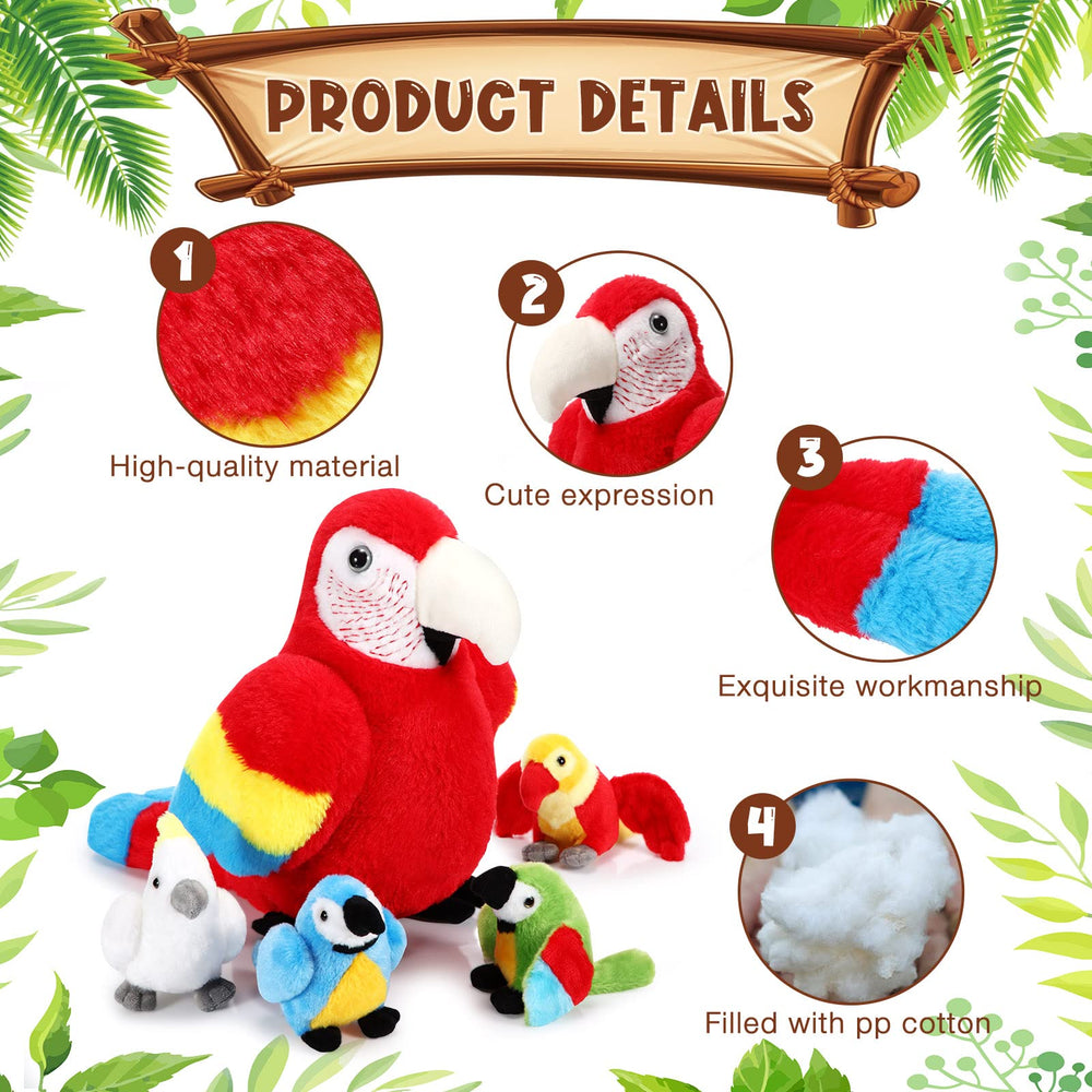 Meooeck baby parrot plush hatchling 2 for playful learning.
