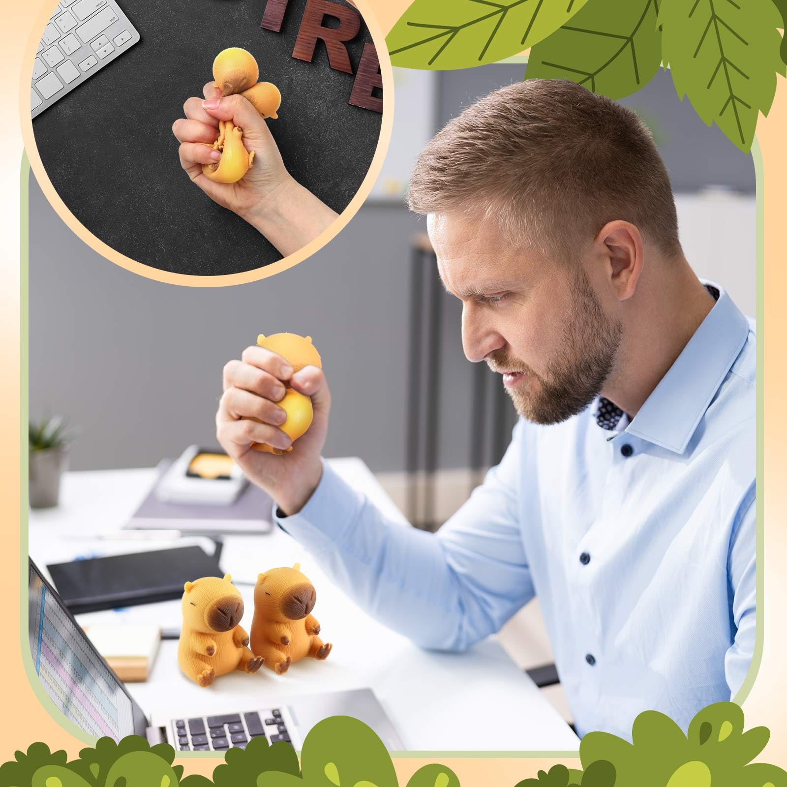 Meooeck capybara fidget ball handheld size ideal for desk use.