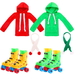 Meooeck green doll hoodie for festive dress-up and imaginative play.