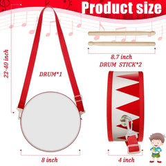 Meooeck Kids Drum wooden drumsticks lightweight and comfortable for little performers.