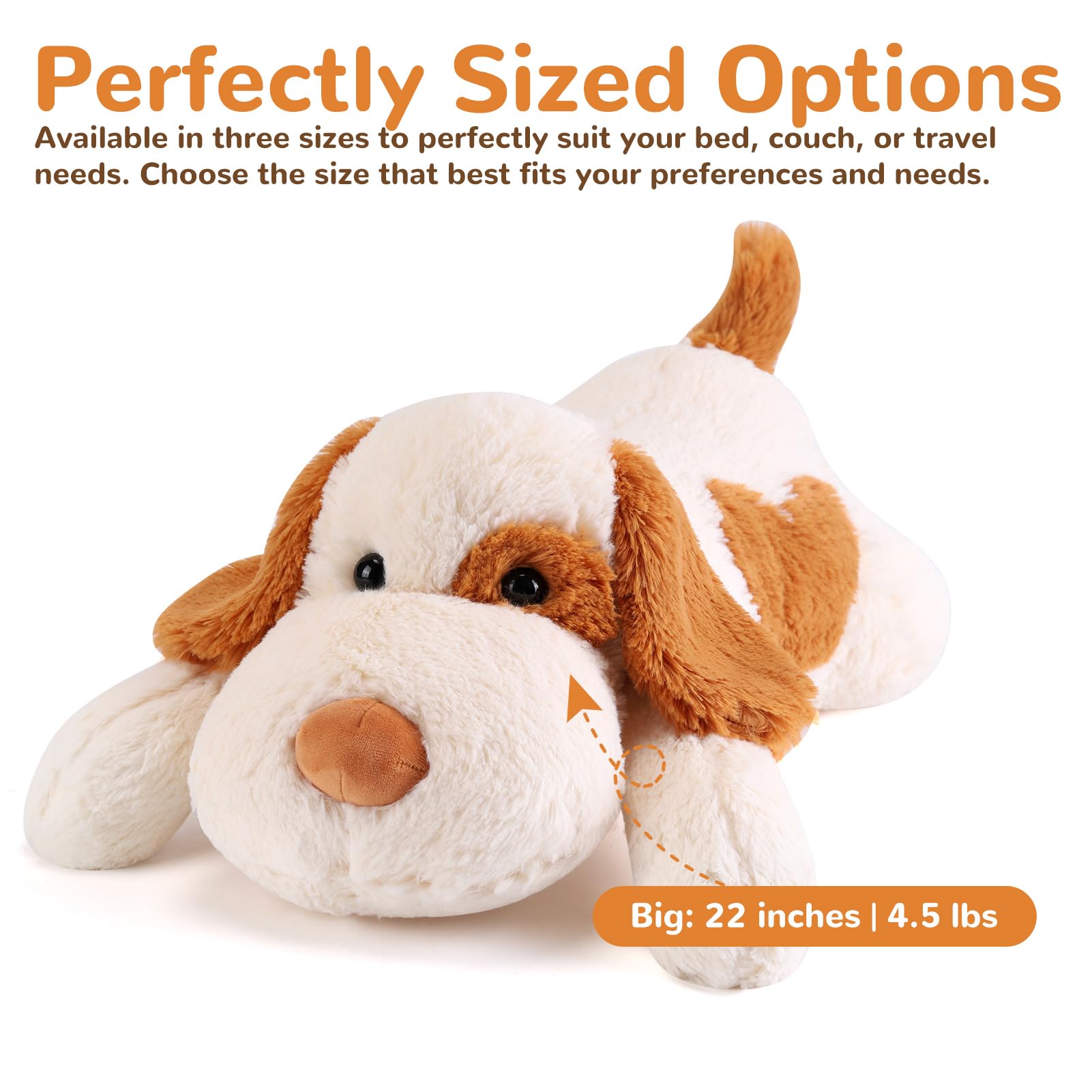 22-inch Meowtastic weighted plush dog ideal for bedtime snuggles