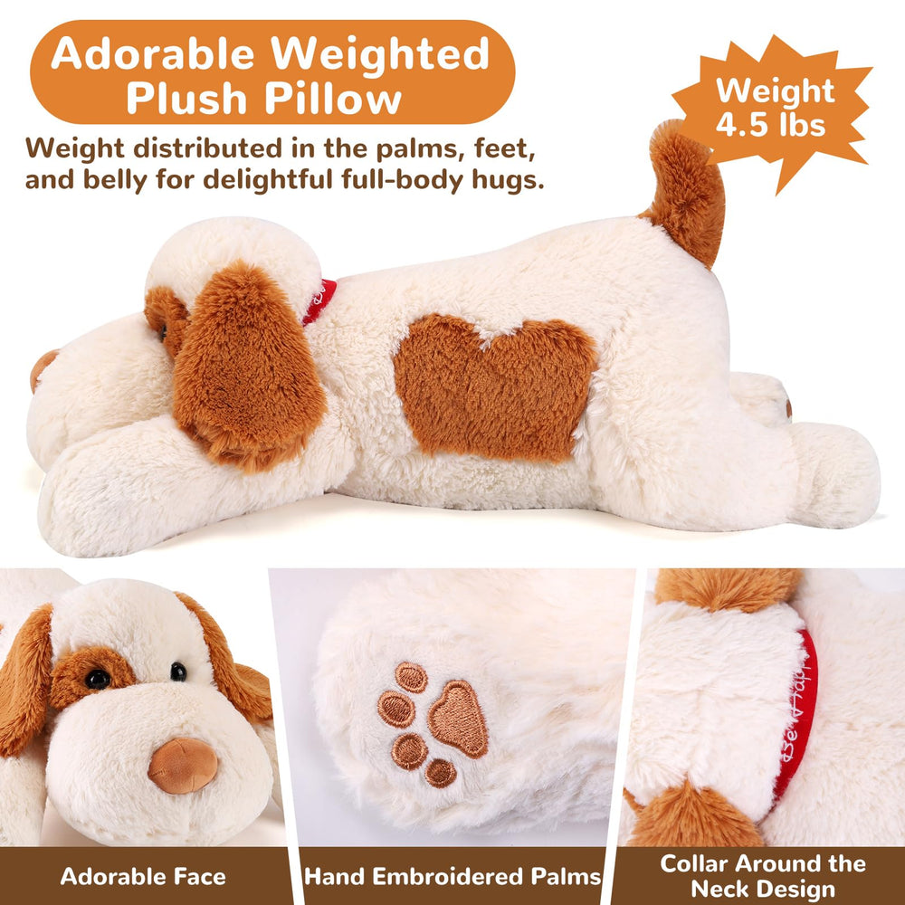 Gift-ready Meowtastic weighted dog plush for kids and adults