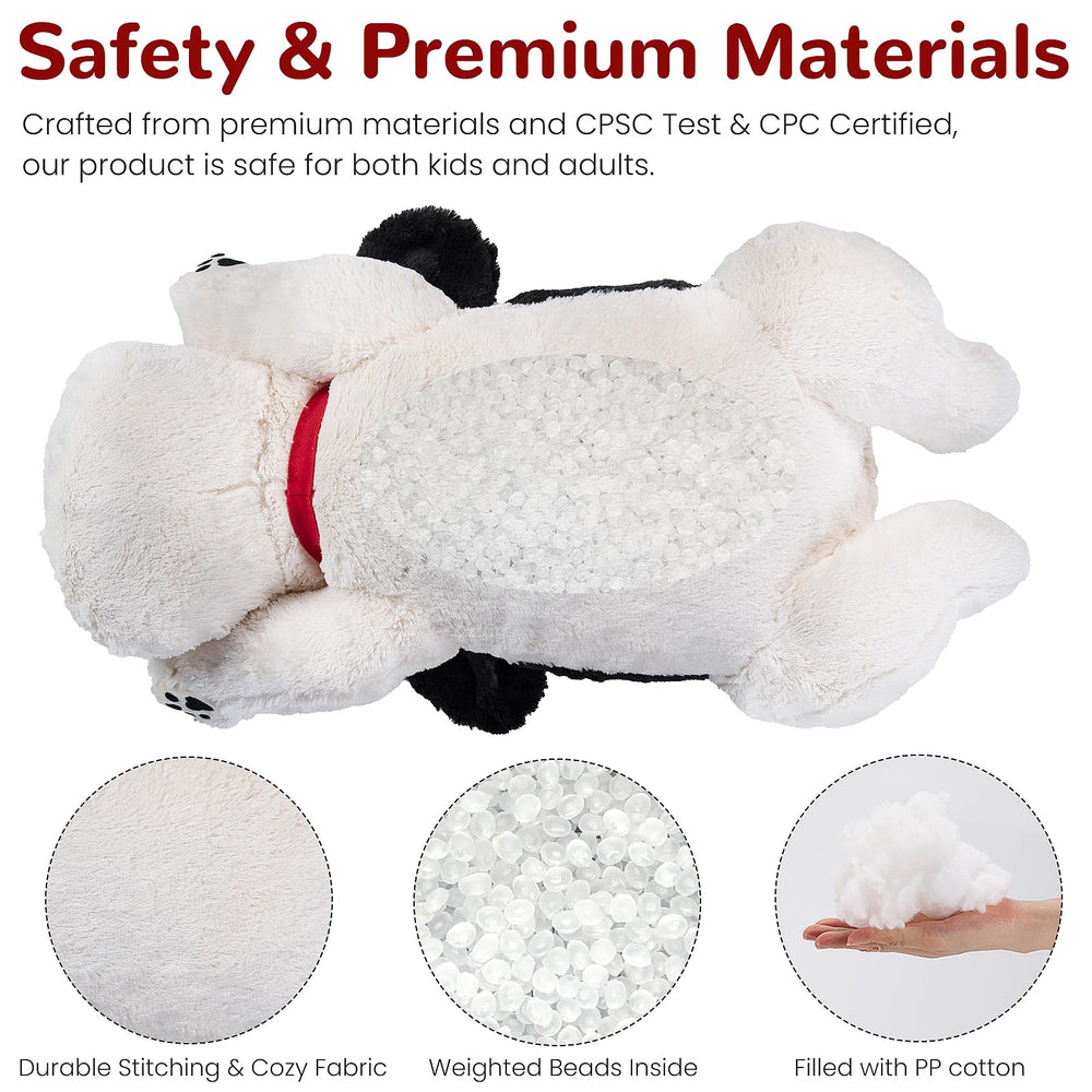 Meowtastic full-body 28in weighted dog plush displayed as a companion.