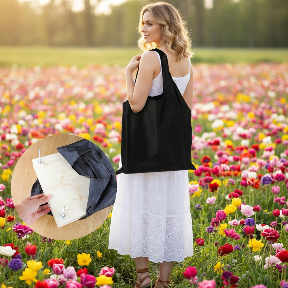 Portable tote bag included with the MeRGBWLife flower press kit.