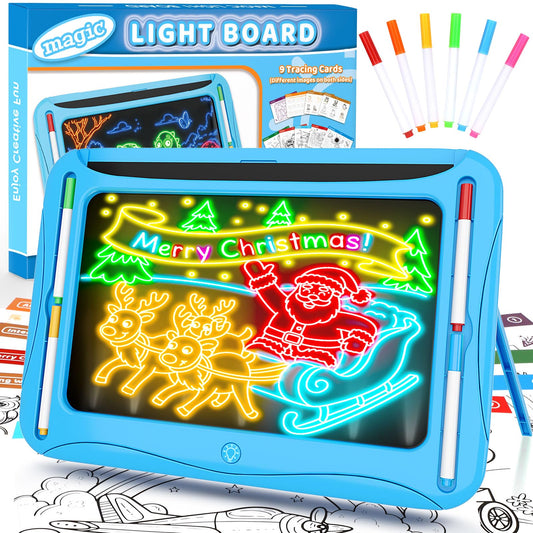 MERGUEZ LED drawing board glowing doodles on a dark surface for vivid practice.