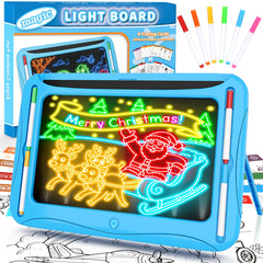 MERGUEZ LED drawing board glowing doodles on a dark surface for vivid practice.