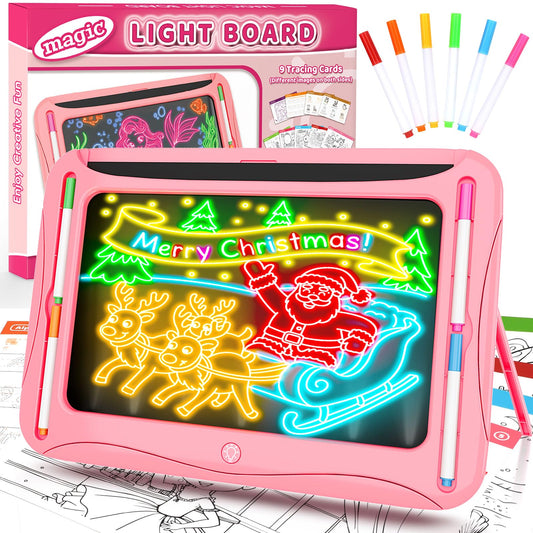 MERGUEZ Magic LED drawing board for kids with vibrant light modes to inspire drawing.