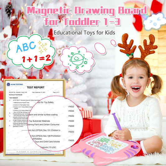 MERGUEZ magnetic drawing board with color zones for vibrant, mess-free playtime