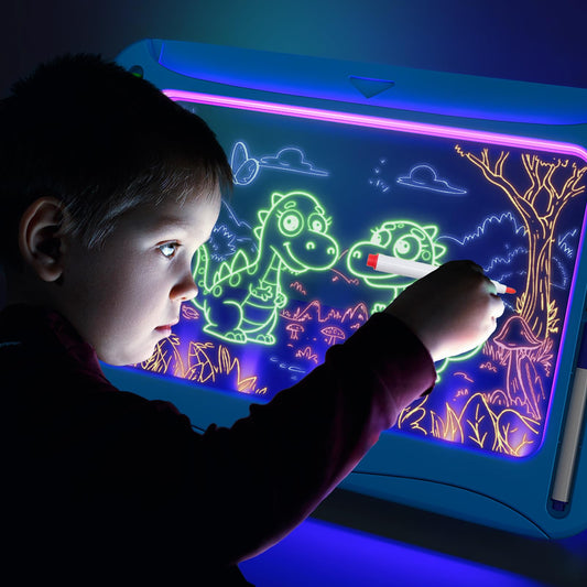 MERGUEZ neon art kit with glow surface enables bright artwork.